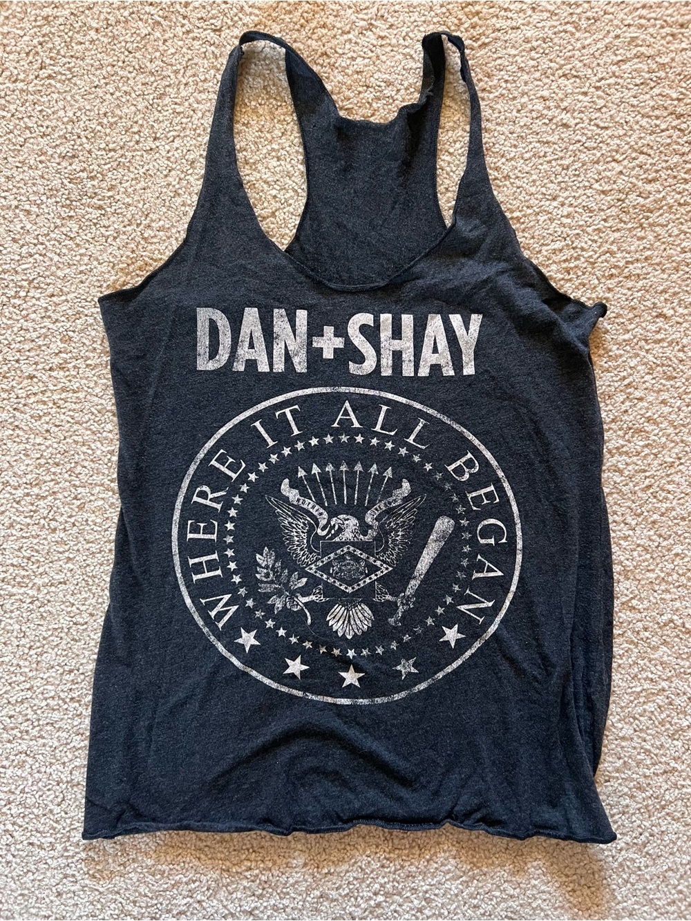 Dan + Shay Gray Graphic Tank